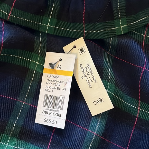 Crown & Ivy Plaid Bow Top NWT - Picture 5 of 7
